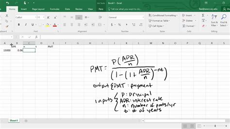 pmt formula equation for mat